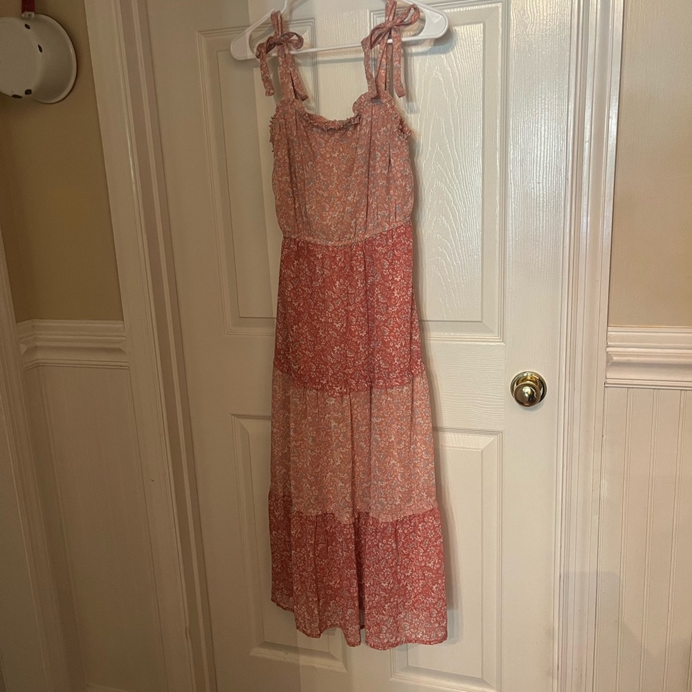 Sincerely Jules Coral and Blue Floral Dress